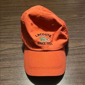 Lacoste Orange Adjustable Baseball Hat Cap